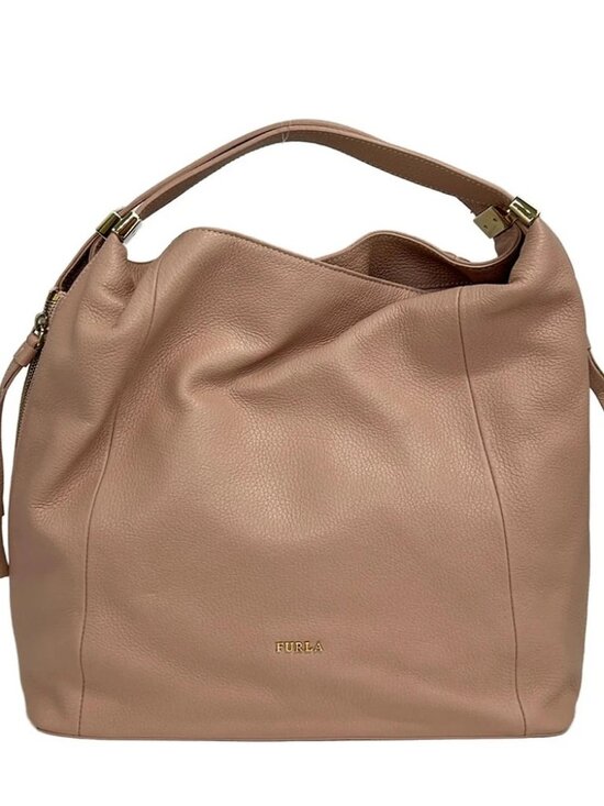 FURLA Handbags - FURLA Pink Beige Leather Handbag